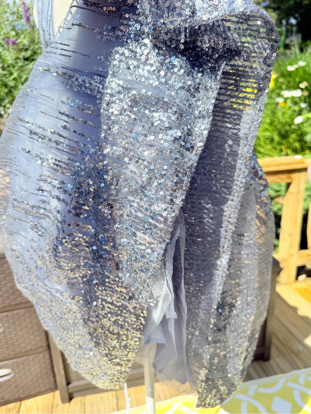 Silver Glitter Tulle Party Dress size 16 Jovani silver blue homecoming prom - Picture 5 of 10